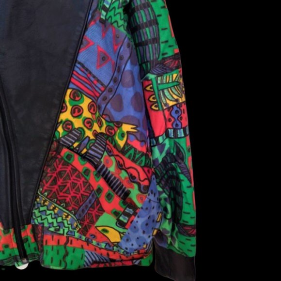 Vintage 80s multi-color animal print oversized jacket - Picture 4 of 11